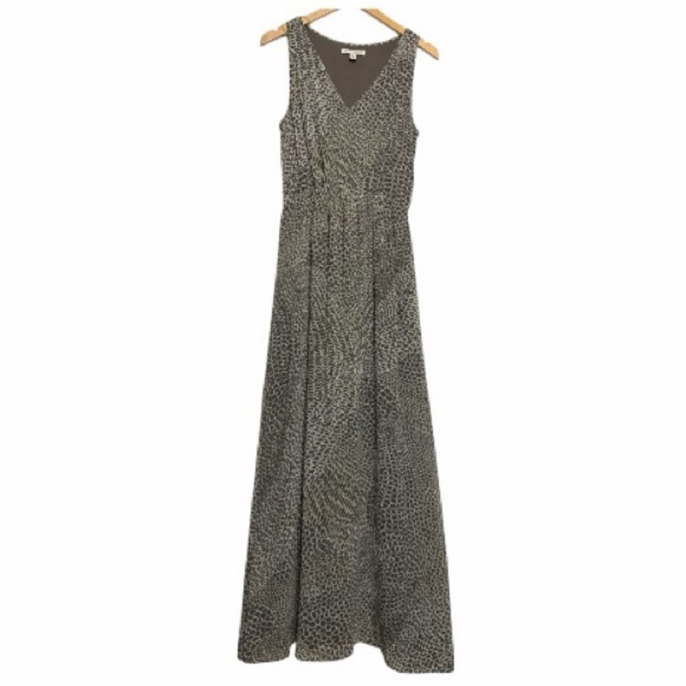 Banana Republic Victoria Maxi Dress Animal Print Brown Sleeveless Size 6